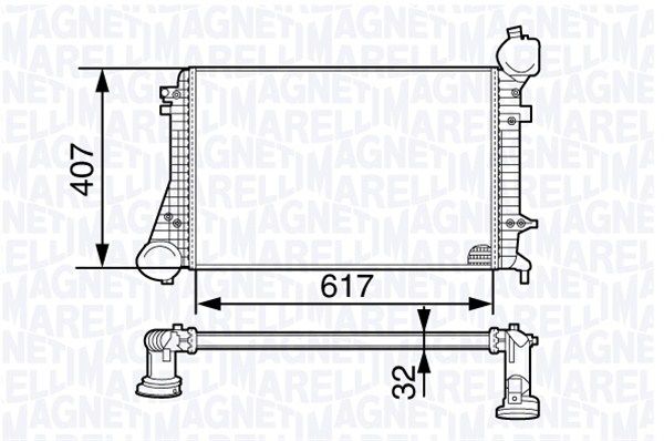 MAGNETI MARELLI tarpinis suslėgto oro aušintuvas, kompresorius 351319202670